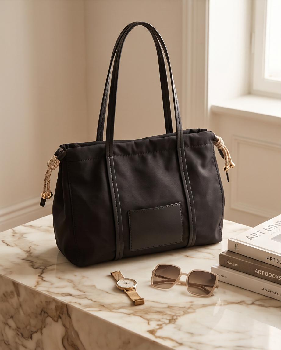 Bolso shopper Búzios negro grande para mujer