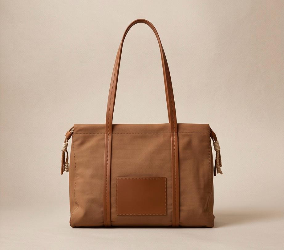 Bolso Búzios terracota con asas largas y bolsillo exterior