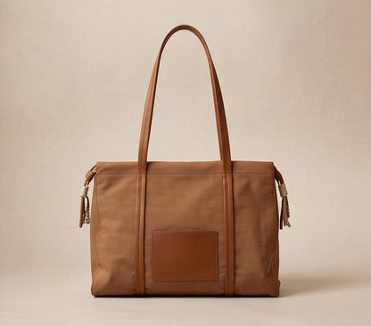 Bolso Búzios terracota con asas largas y bolsillo exterior