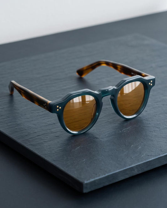 Gafas de sol Gávea UV400 con montura verde y patillas efecto carey